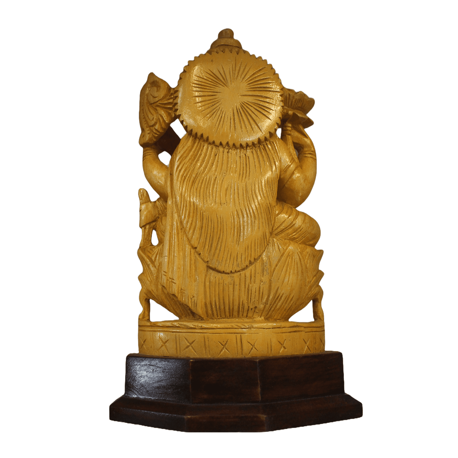 WOODEN GODDESS SARASWATHI STATUE (11x7x4 INCHES) - Image 3